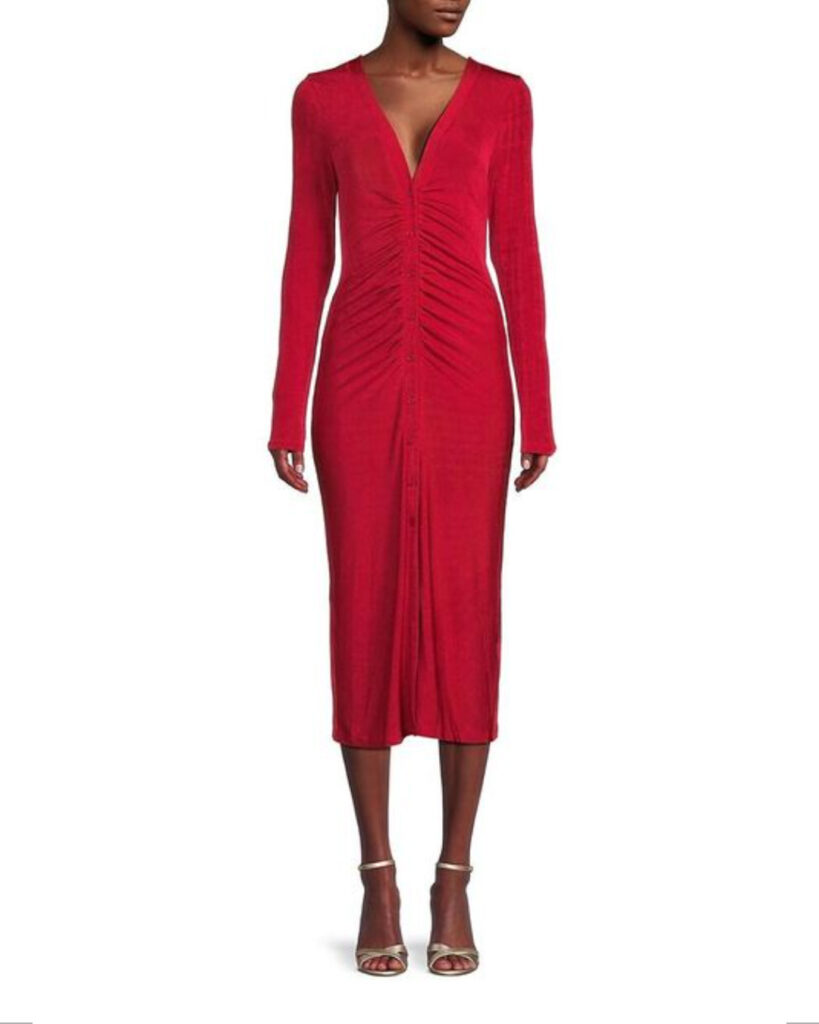 Saks Off 5th: Ginger Button Midi Dress, Red