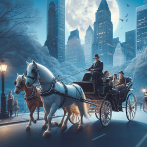 Moonlight Horse Carriage Ride Through Central Park (A.I. Generated Image)
