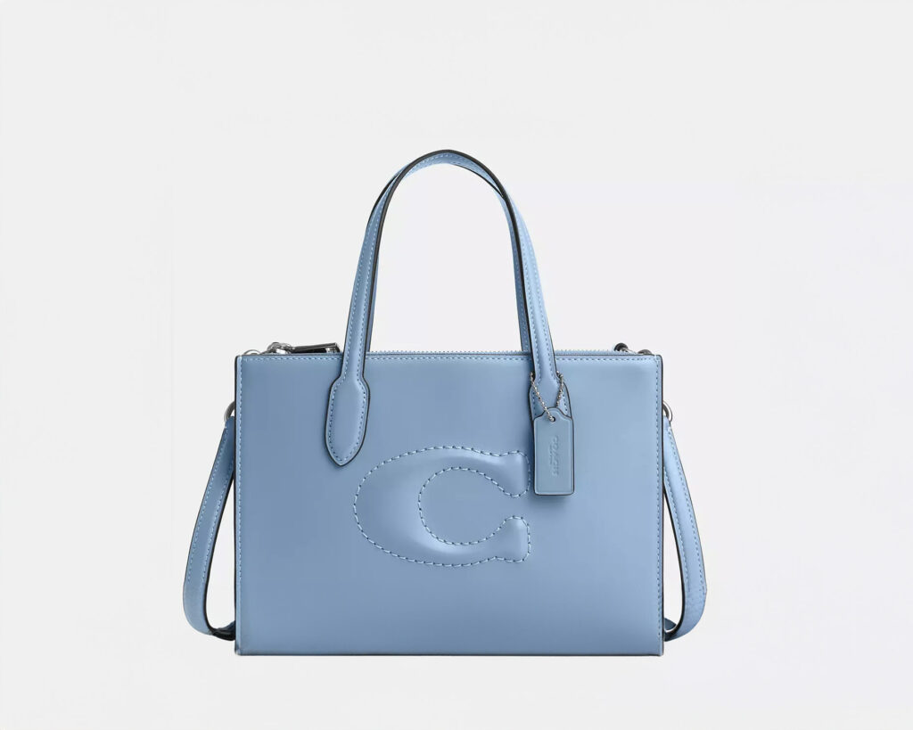 Coach Outlet: Nina Small Tote, Silver/Cornflower/Field Flora | Photo: Coach Outlet